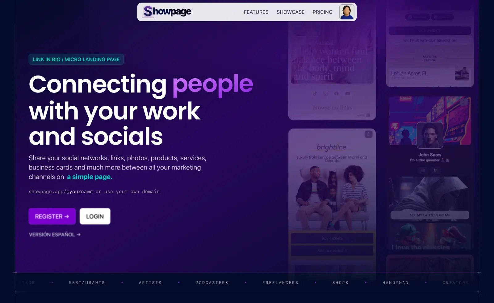 Portfolio Showpage mockup